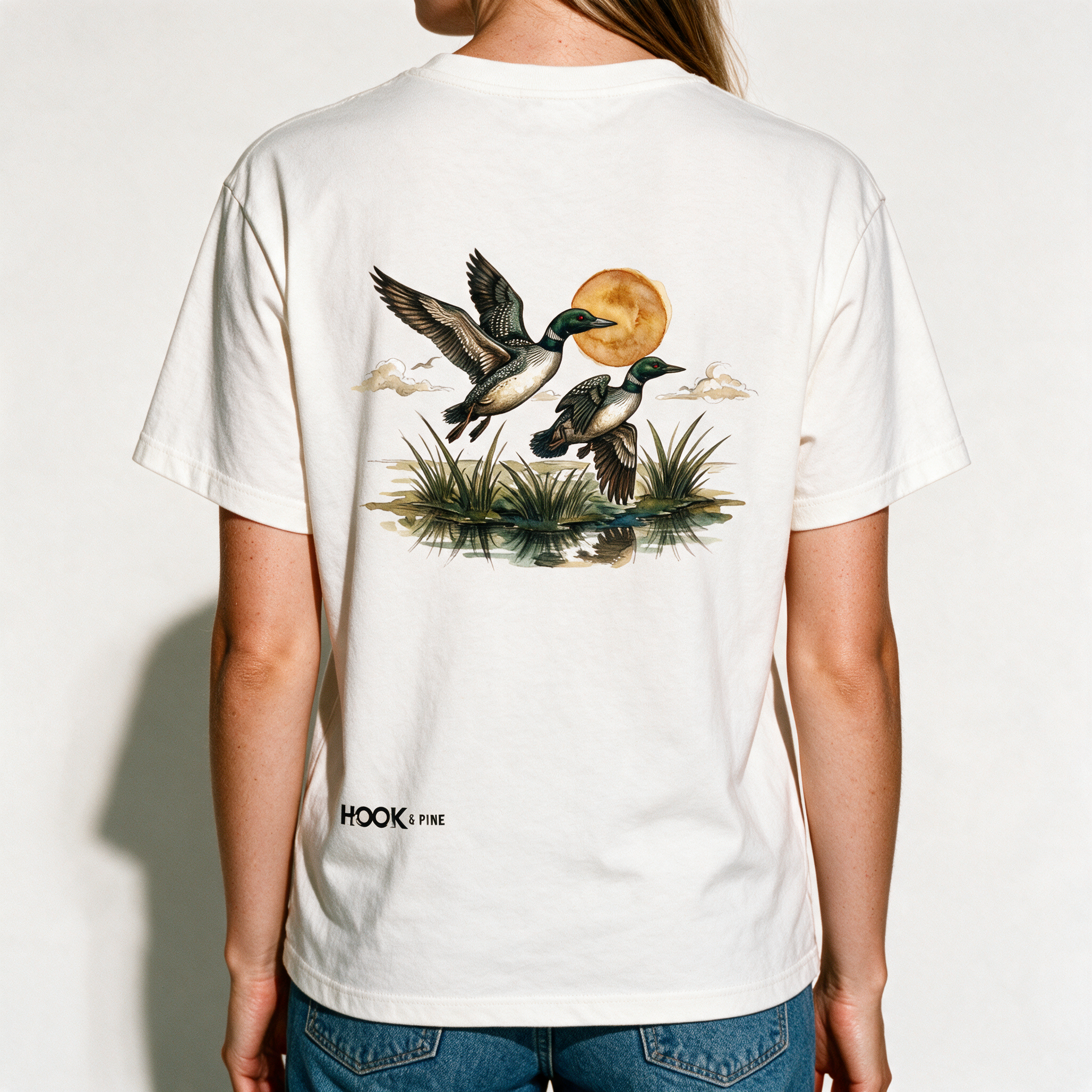 Loon Tee - White - back graphic detail