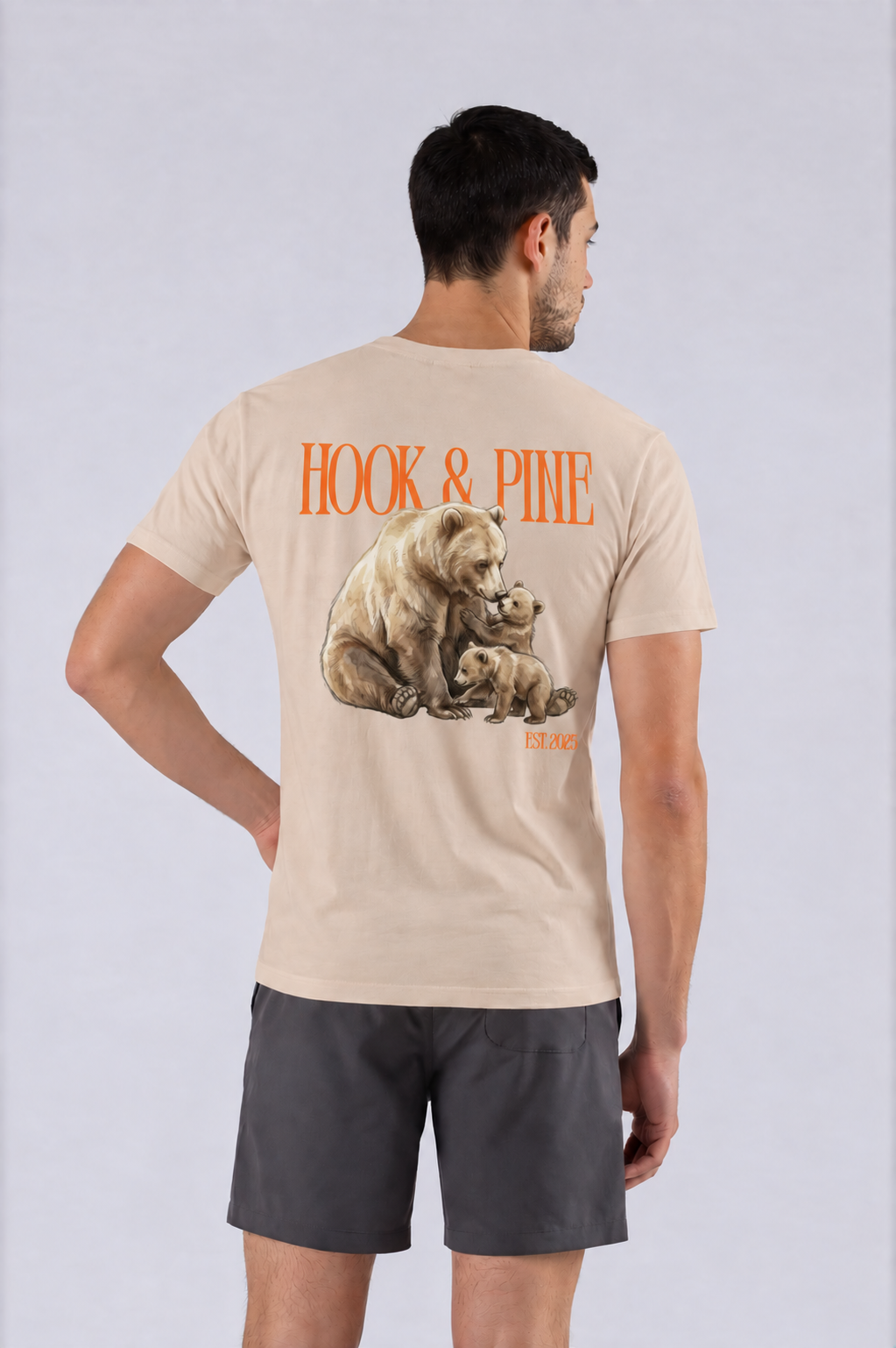 Bear Cub Tee - Khaki - back