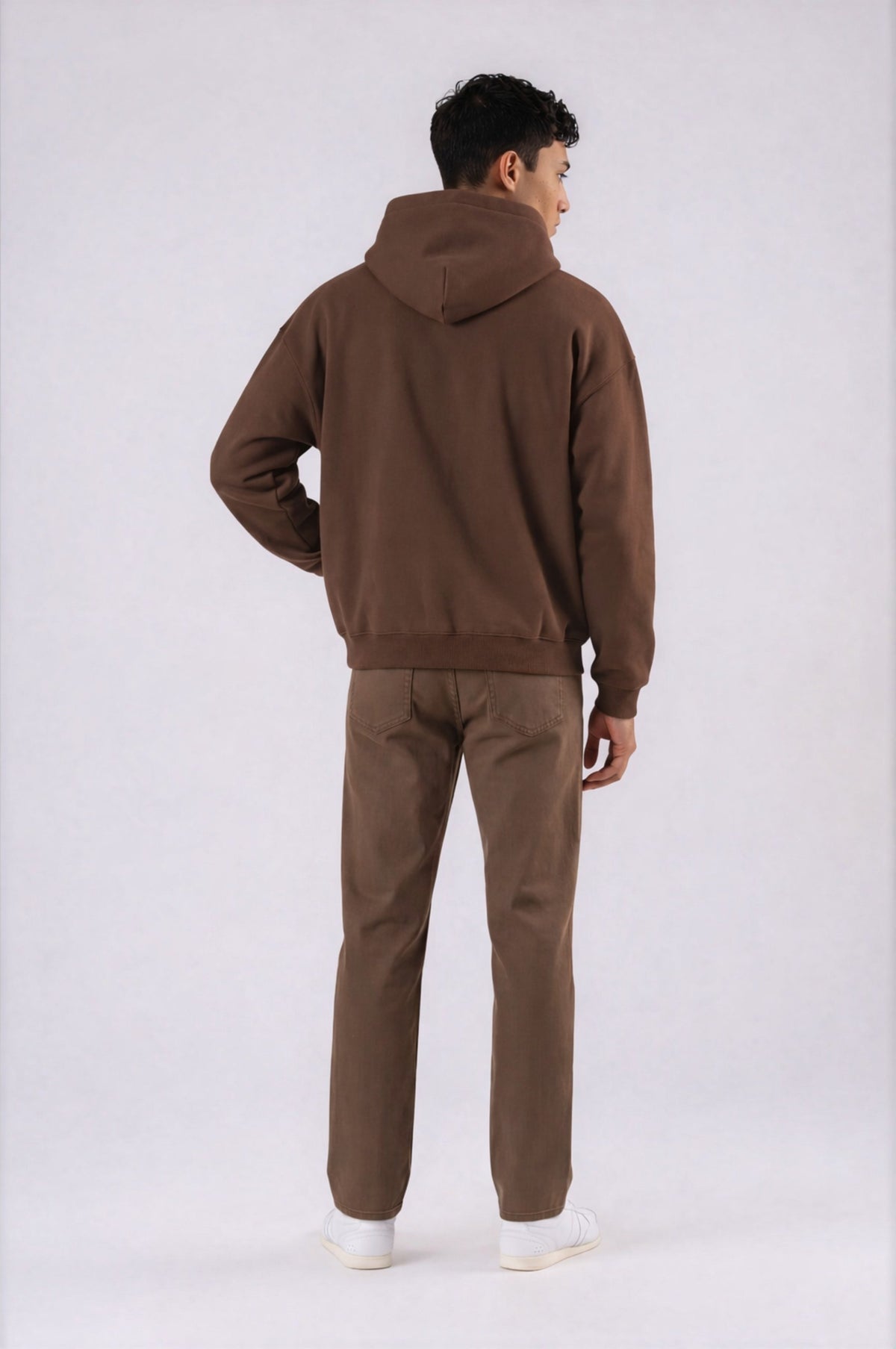 Heavyweight Logo Hoodie - Coffee - back