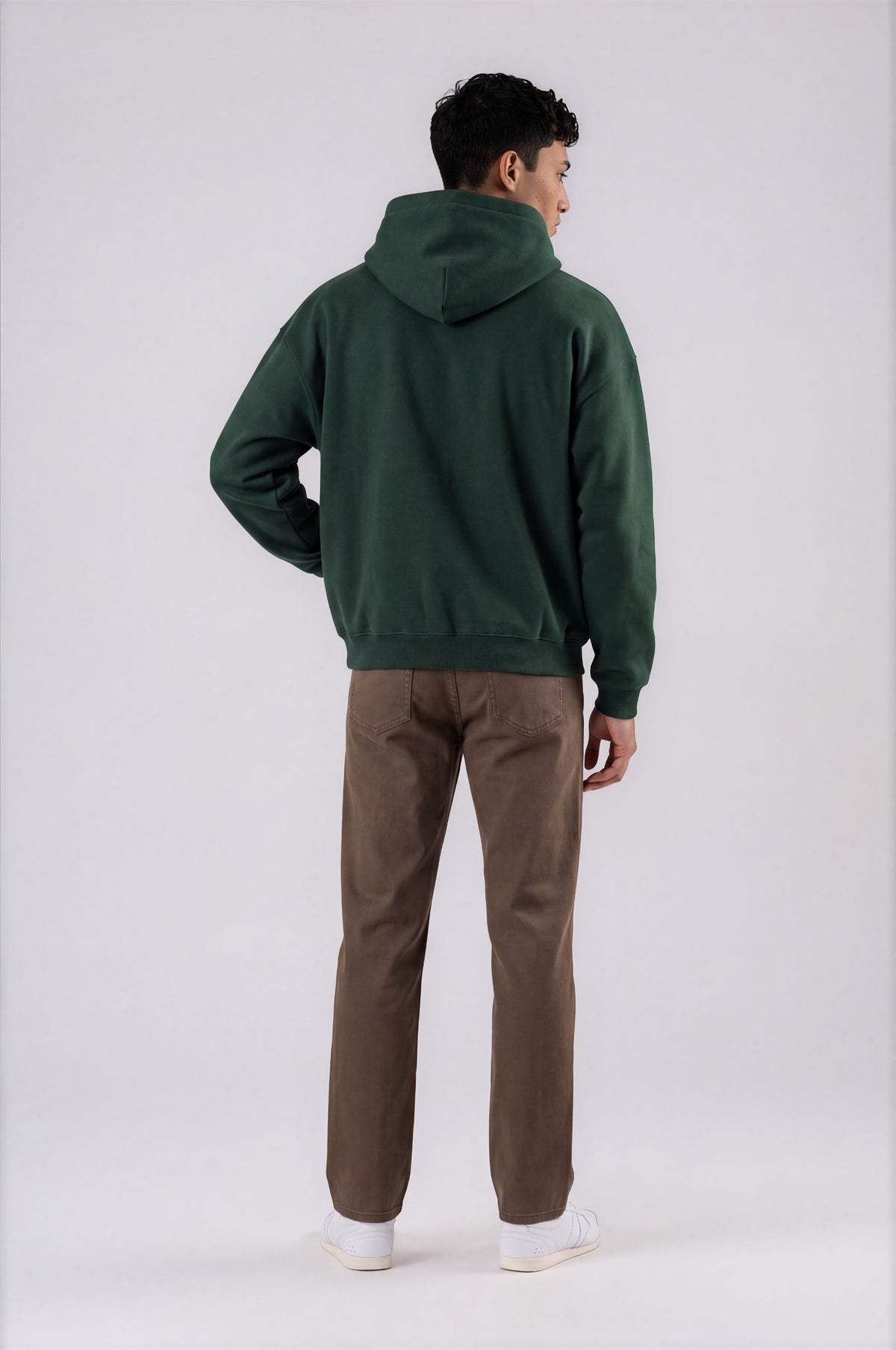 Heavyweight Logo Hoodie - Blackish Green - back