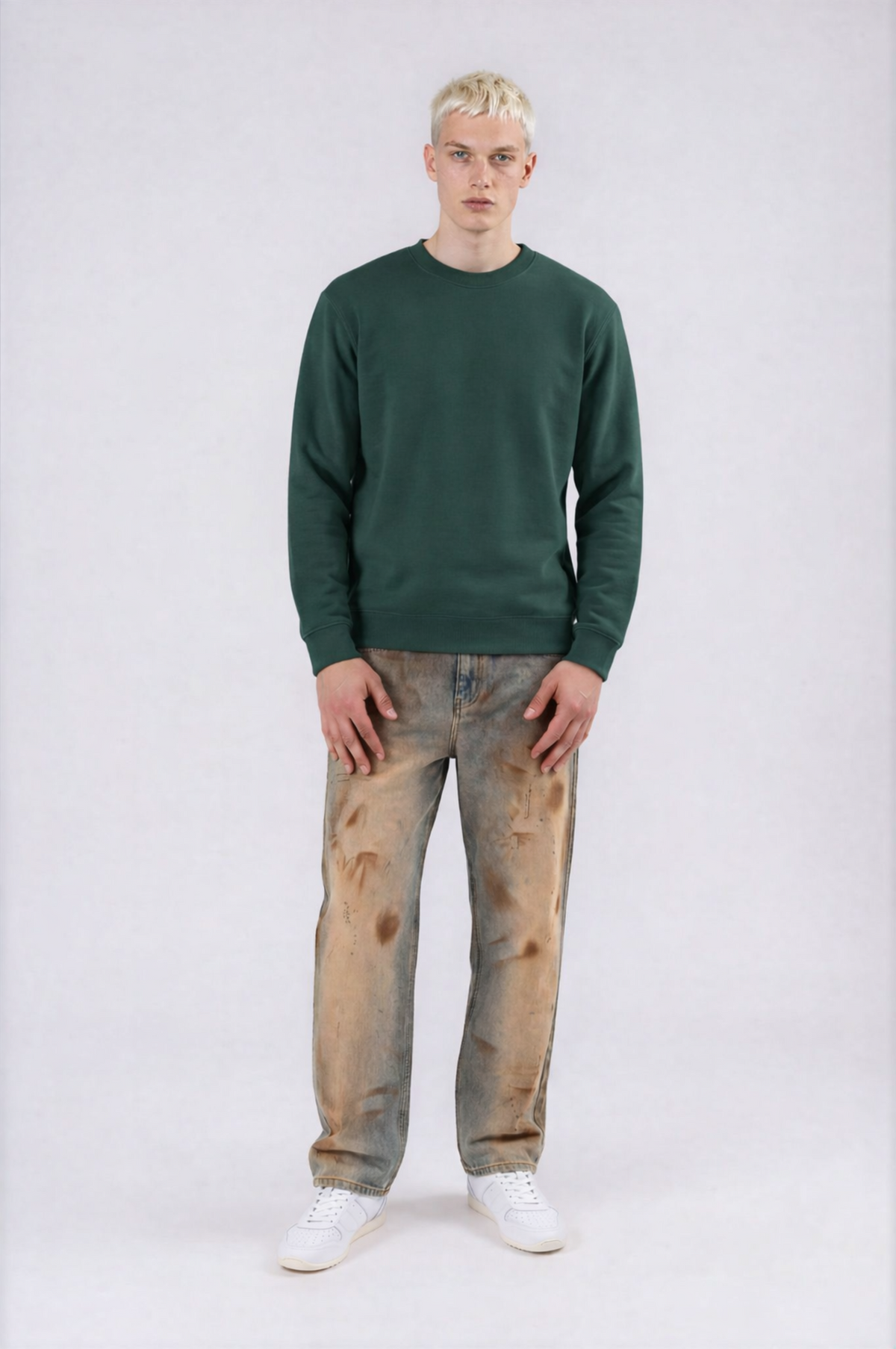 Fall Floral Crewneck - Retro Green - front - m