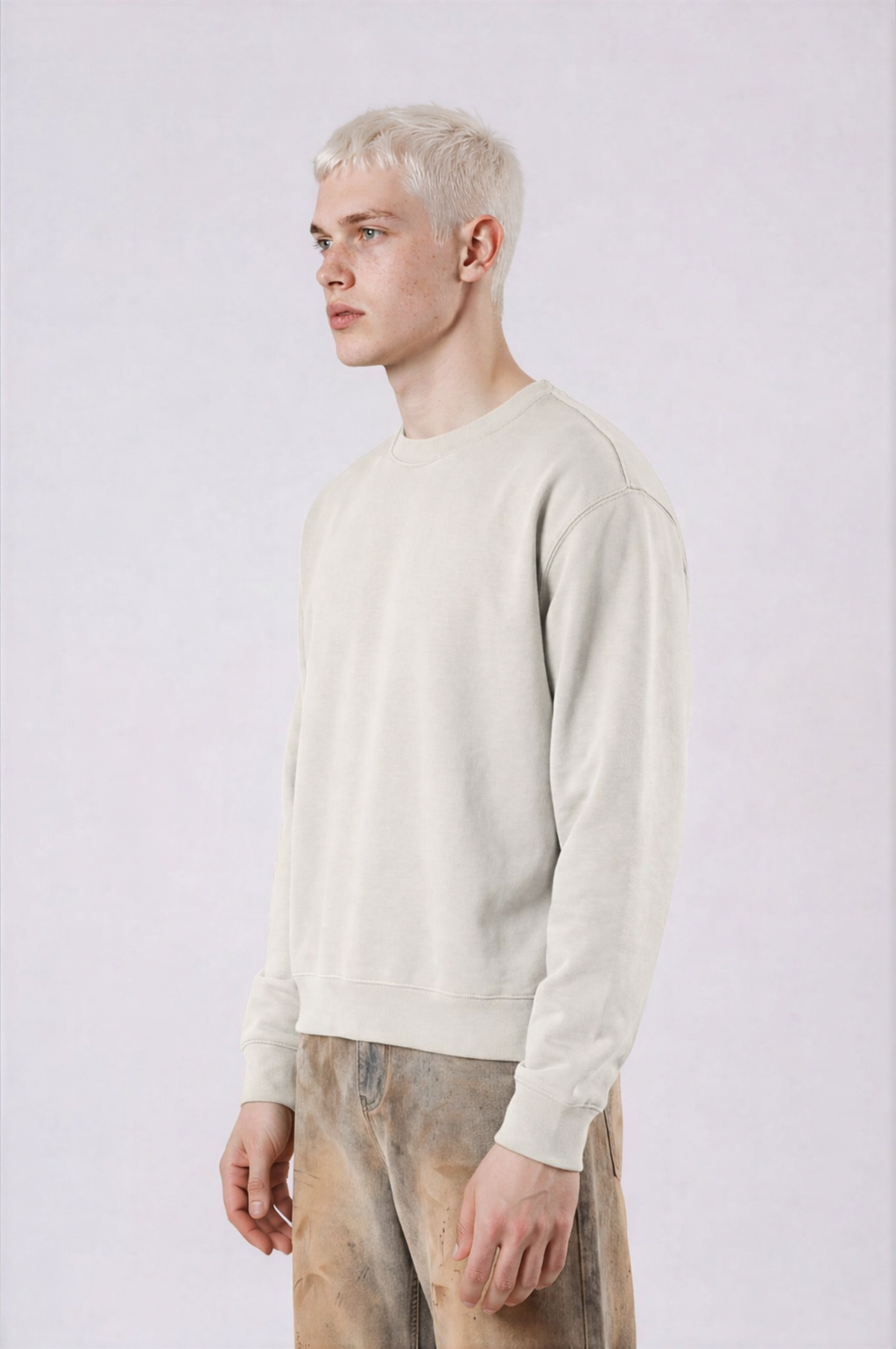 Fall Floral Crewneck - Light Gray - front - m