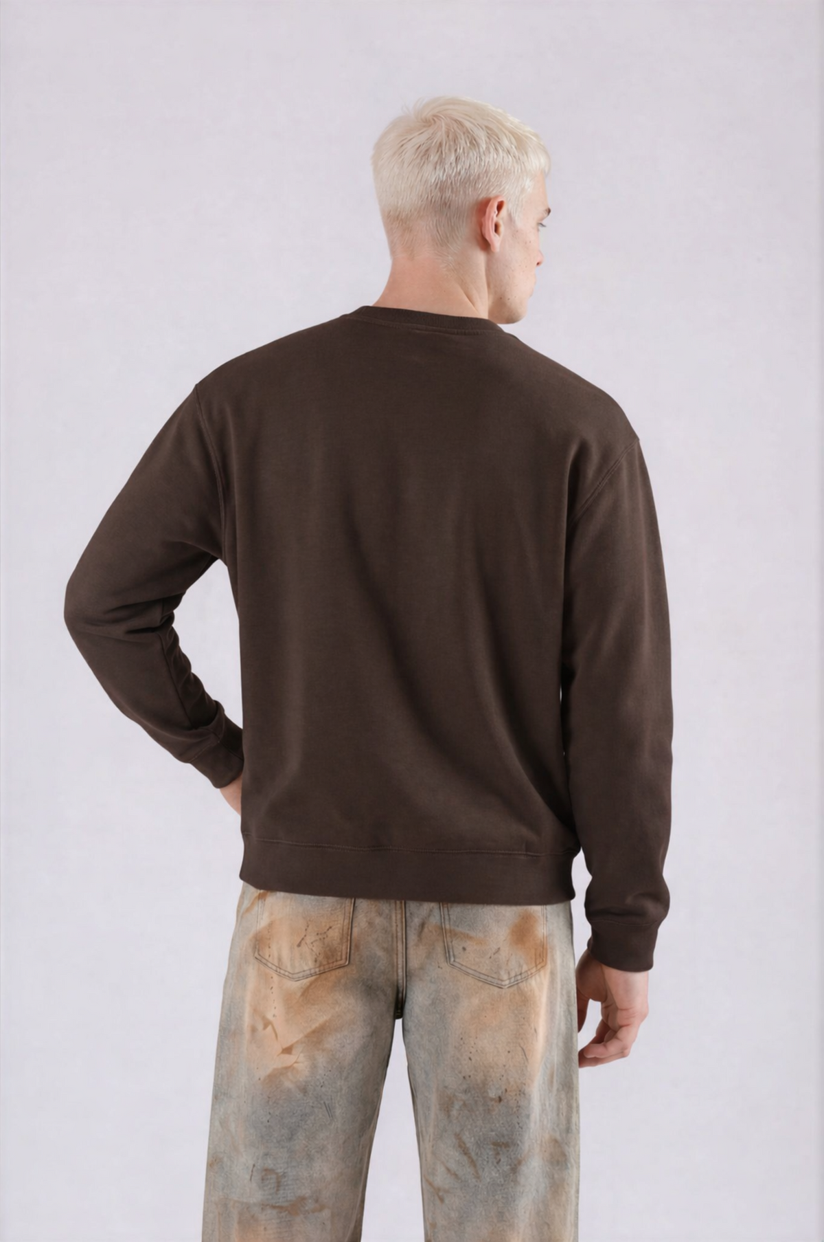Logo Crewneck Sweatshirt - Coffee - back