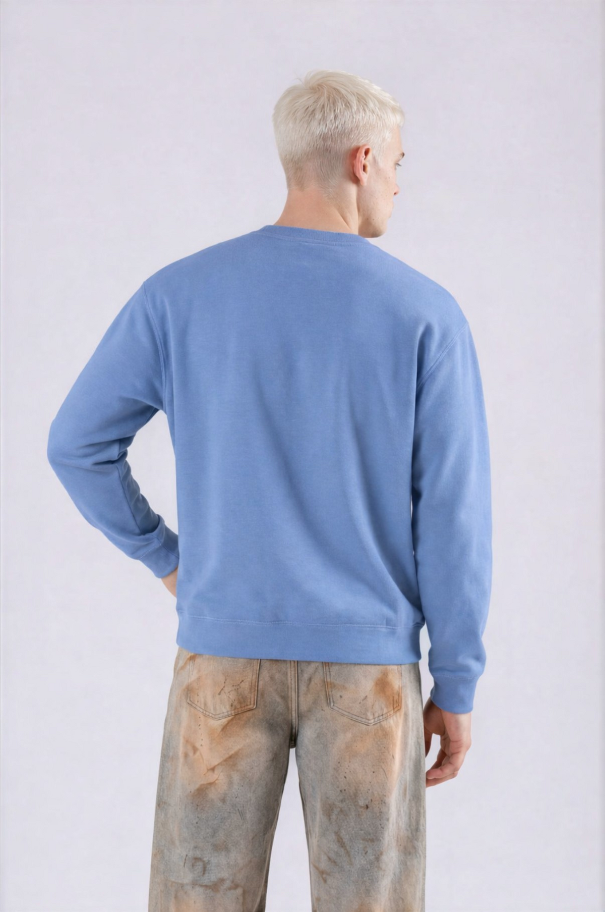 Logo Crewneck Sweatshirt - Haze Blue - back