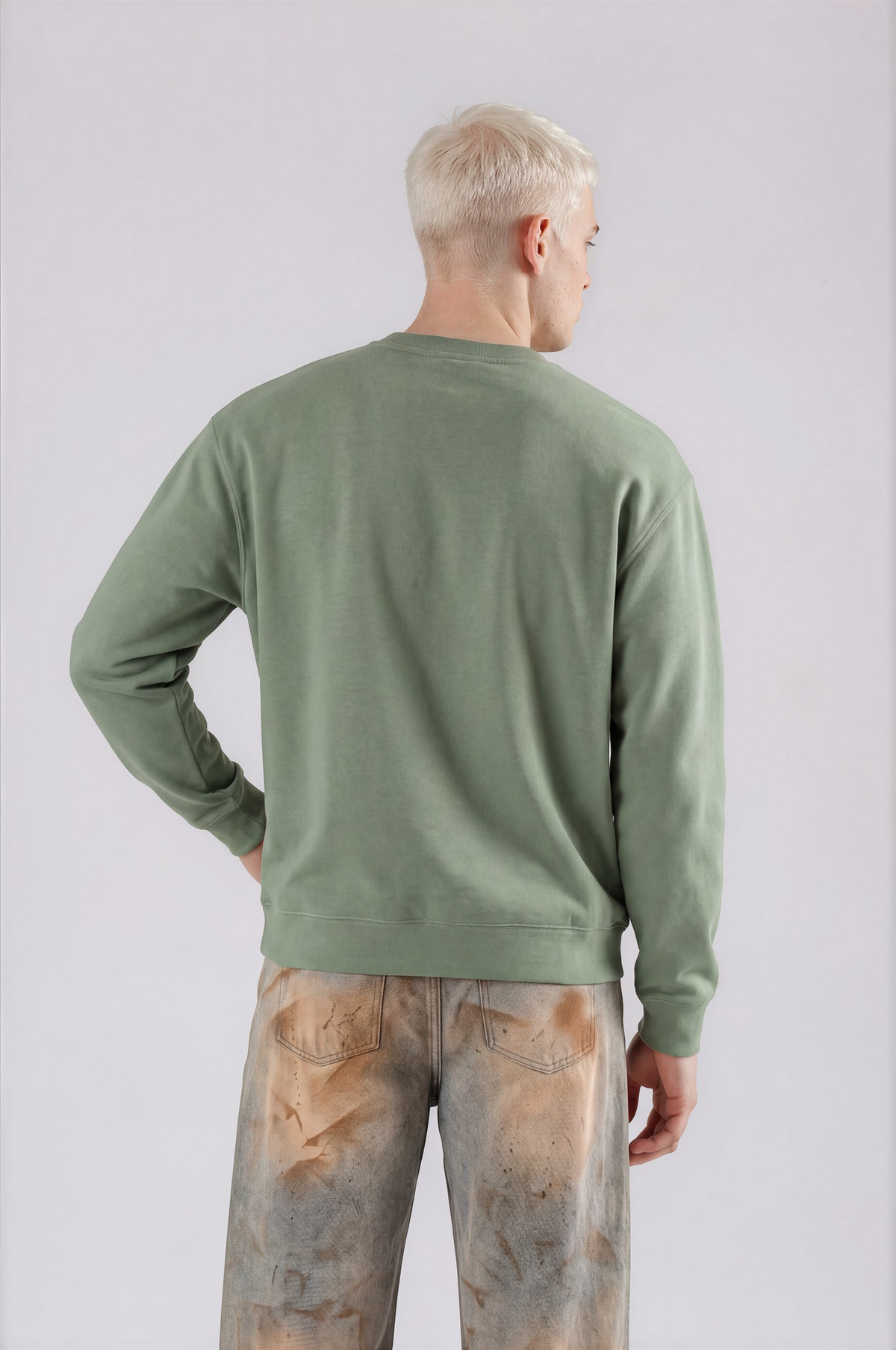 Logo Crewneck Sweatshirt - Retro Green - back