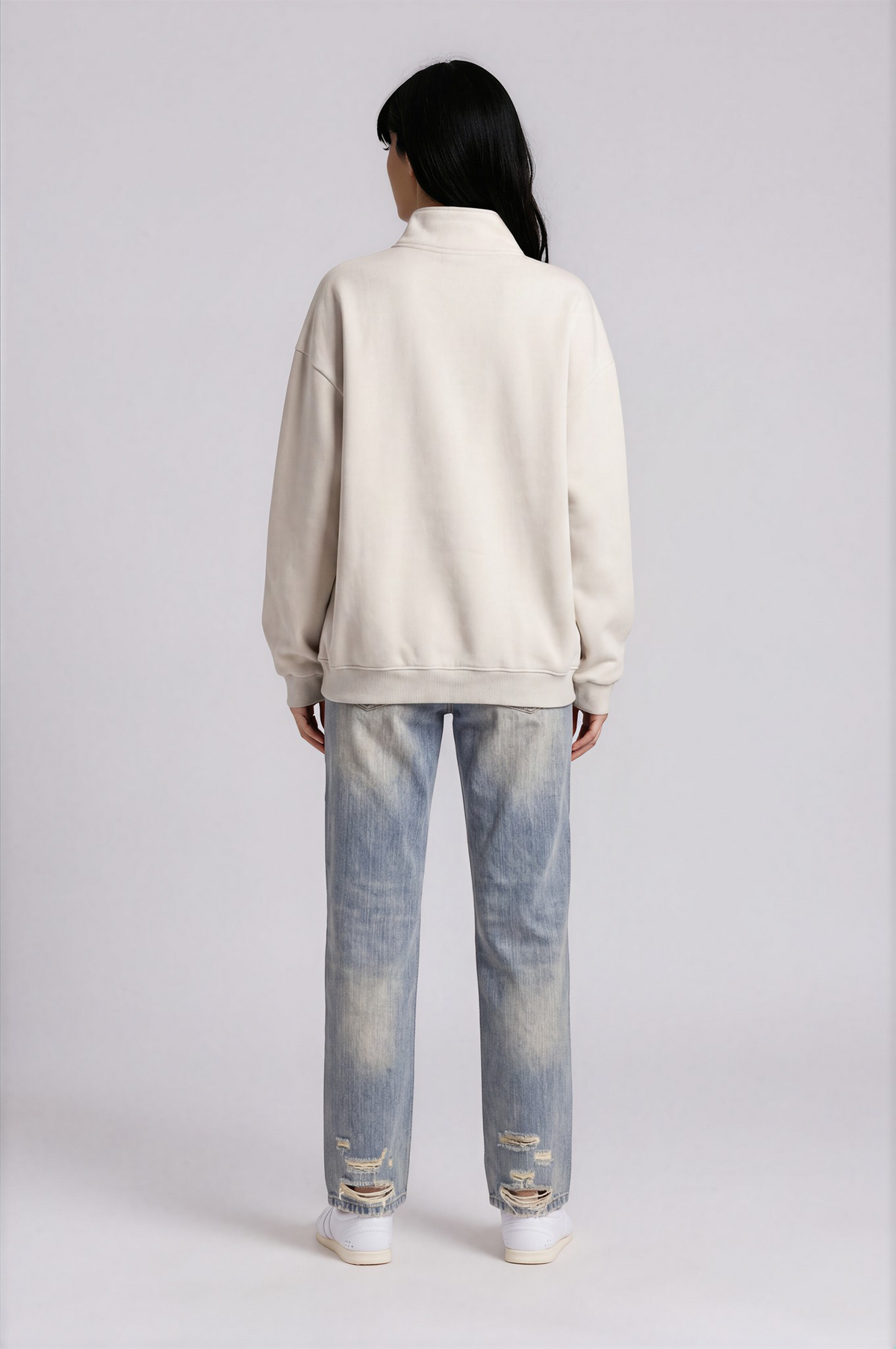 Vintage Wash Fleece Sweatshirt - Light Apricot - back - w
