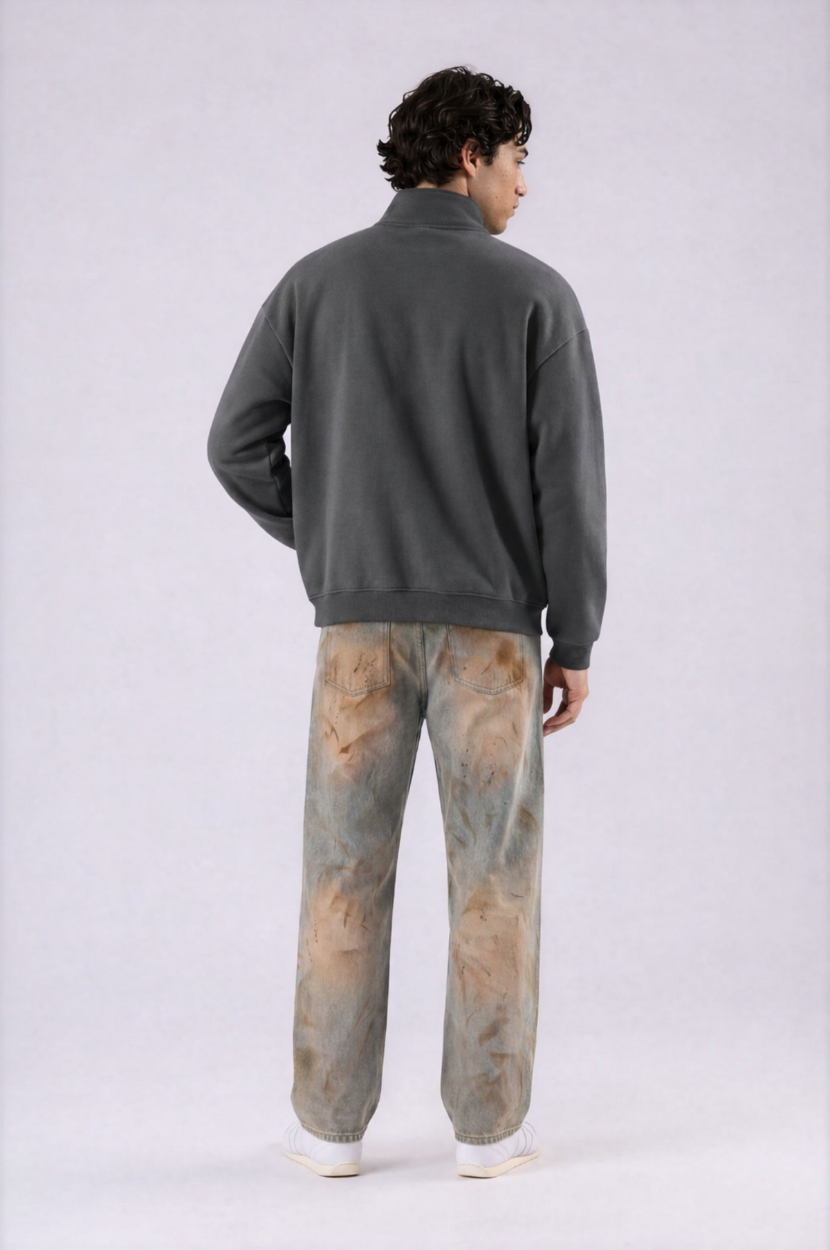 Vintage Wash Fleece Sweatshirt - Black - back - m
