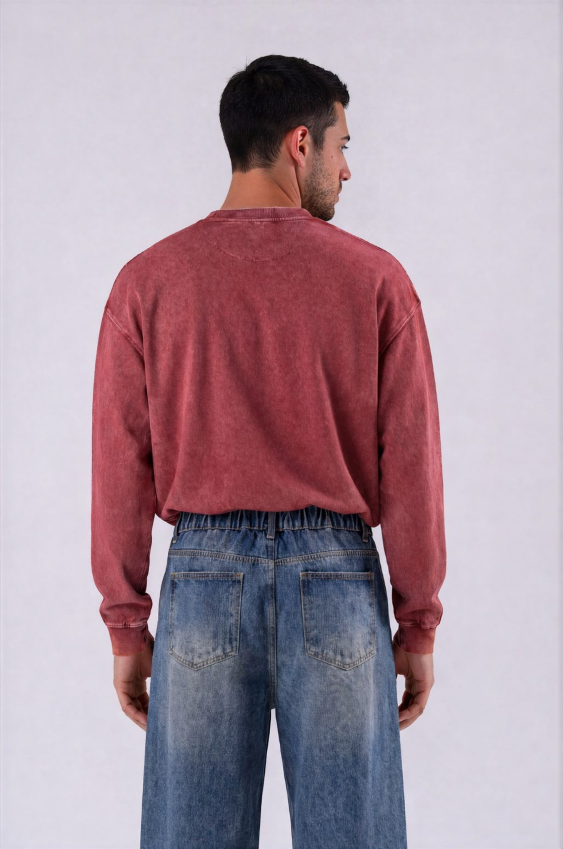 Oversized Mountain Tee - Red - back - m