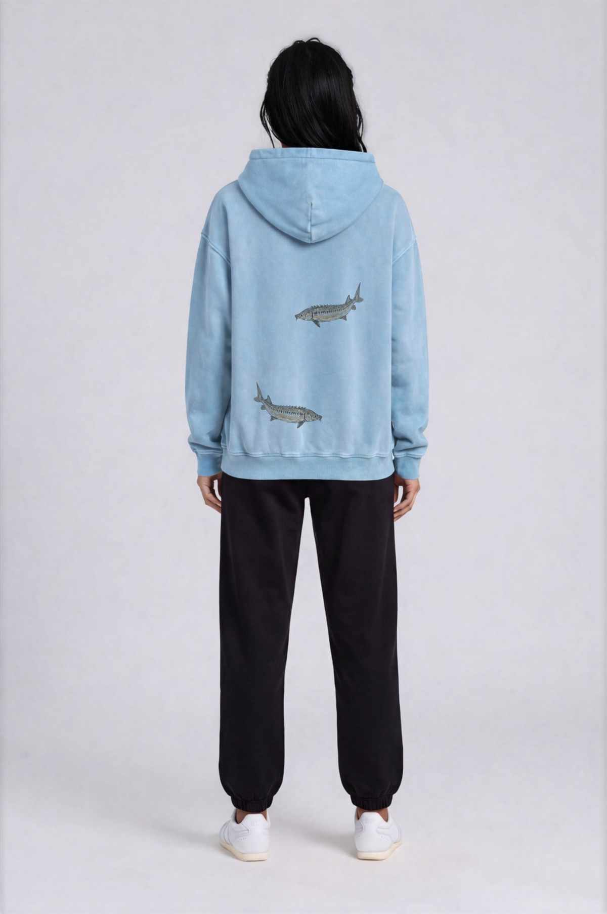 Sturgeon Oversized Hoodie - Lake blue - back - w