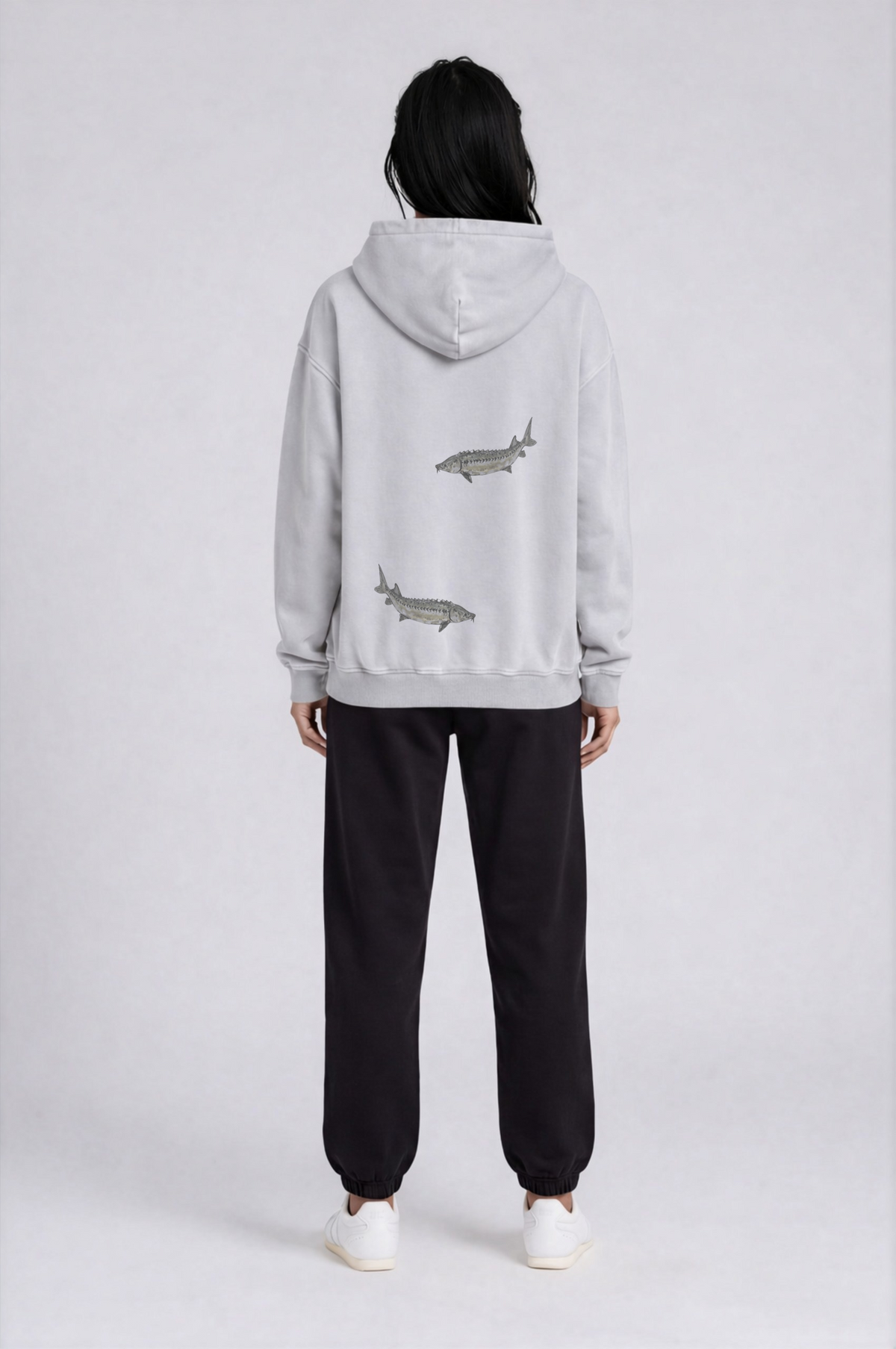 Sturgeon Oversized Hoodie - Light Gray - back - w
