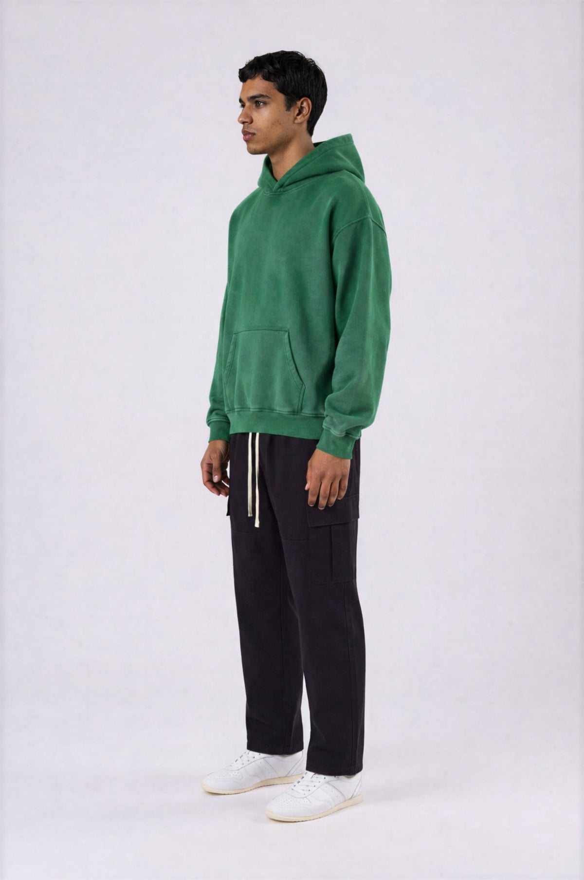 Alpine Oversized Hoodie - Dark Green - side