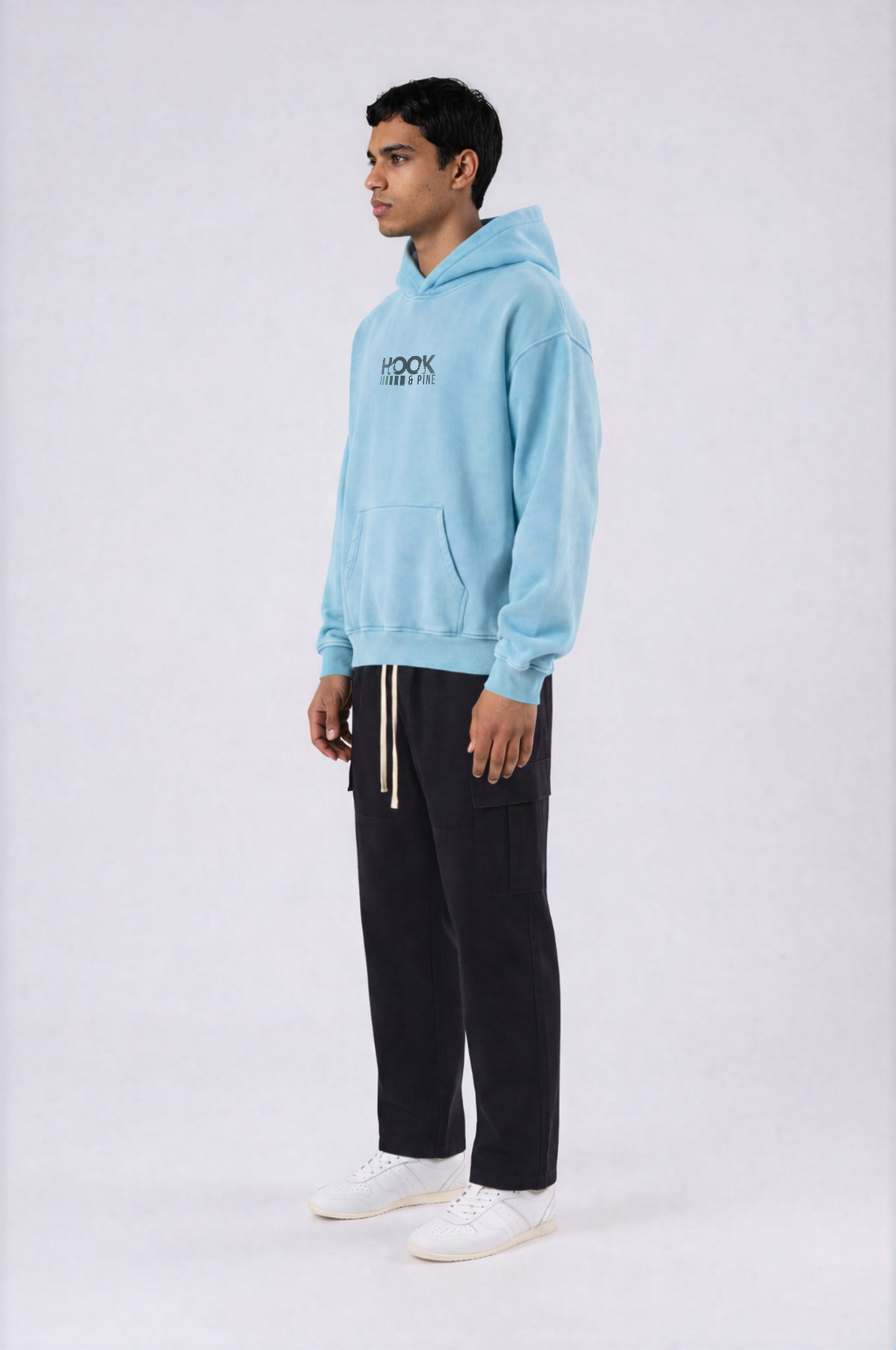Sturgeon Oversized Hoodie - Lake blue - side - m