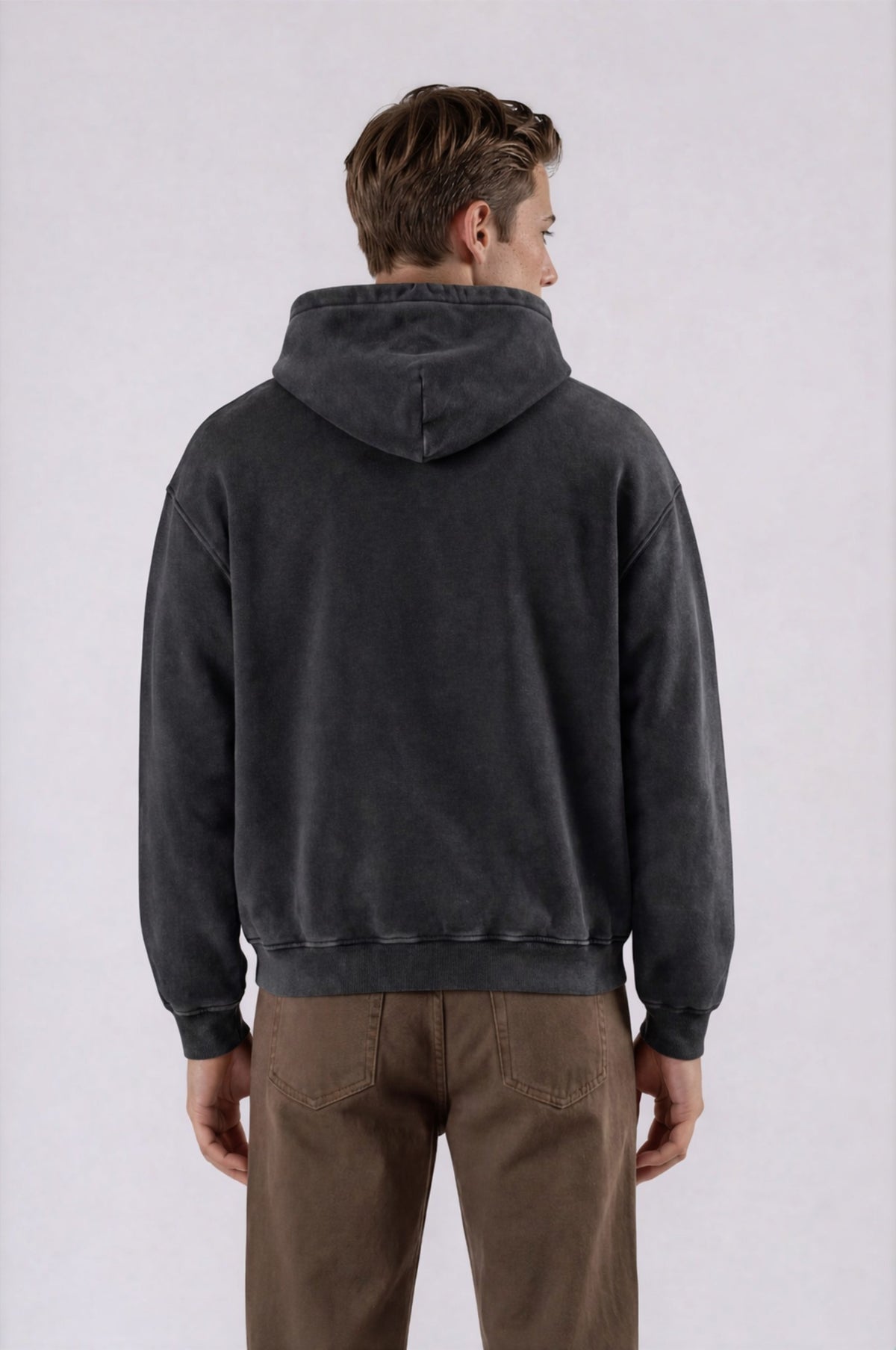 Heavyweight Oversized Hoodie - Black - back - m