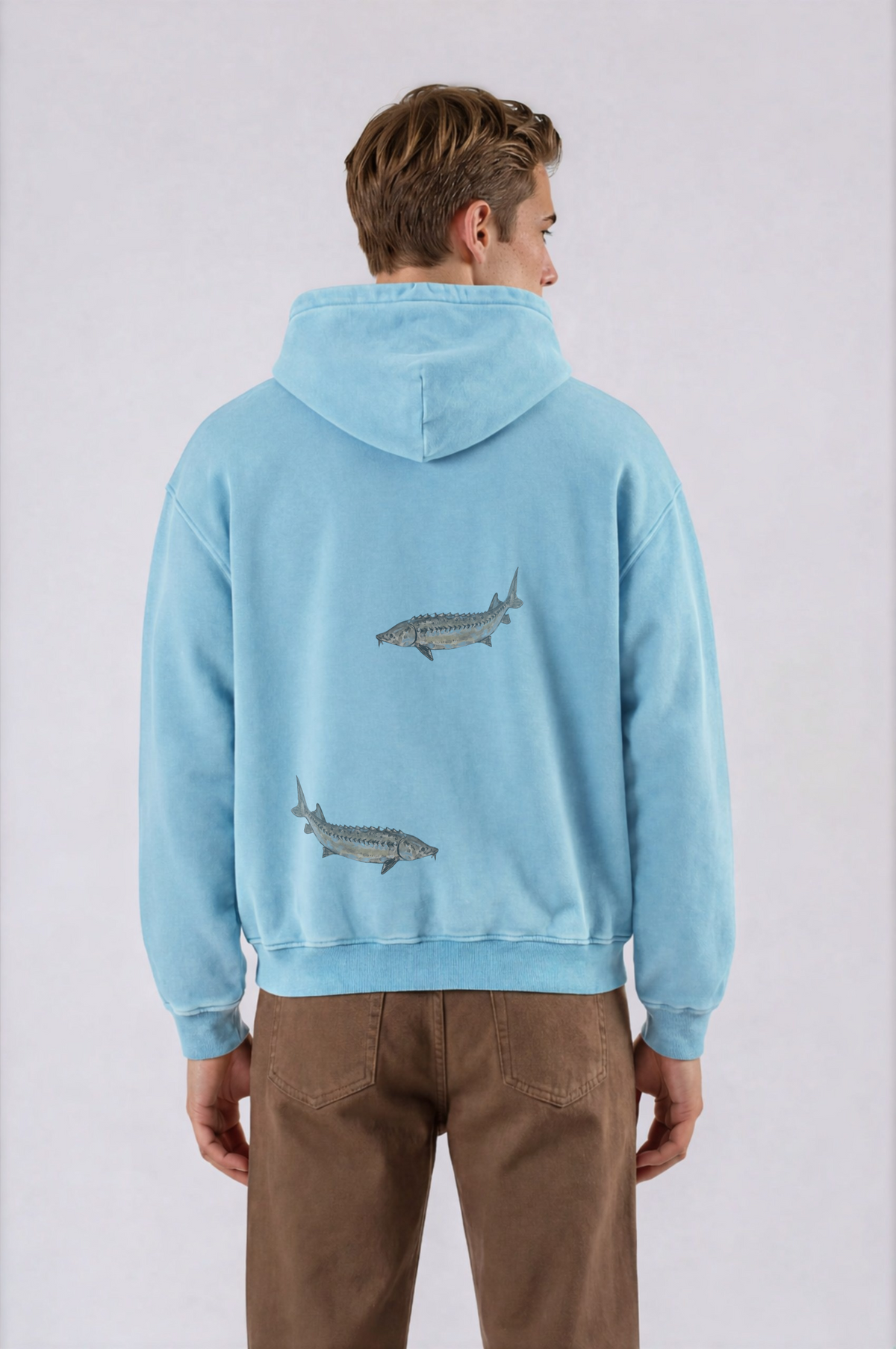 Sturgeon Oversized Hoodie - Lake blue - back - m