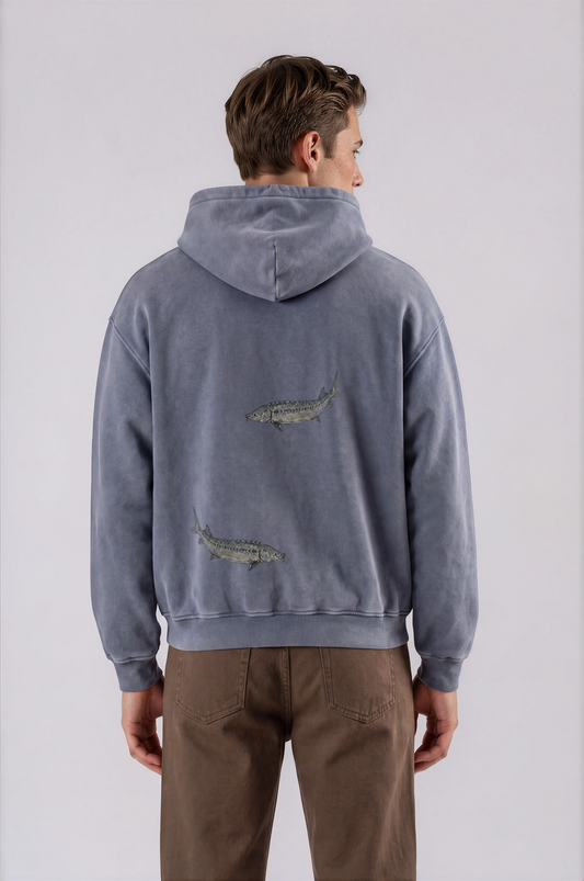 Sturgeon Oversized Hoodie - Royal Blue - back