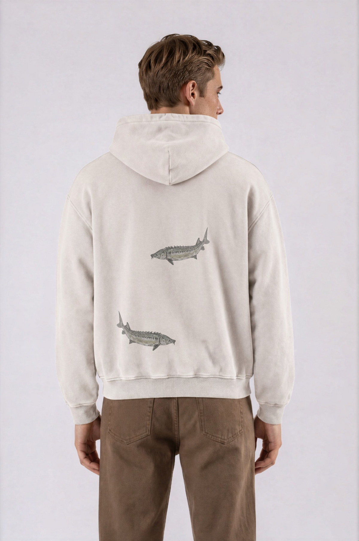 Sturgeon Oversized Hoodie - Mild Apricot - back - m