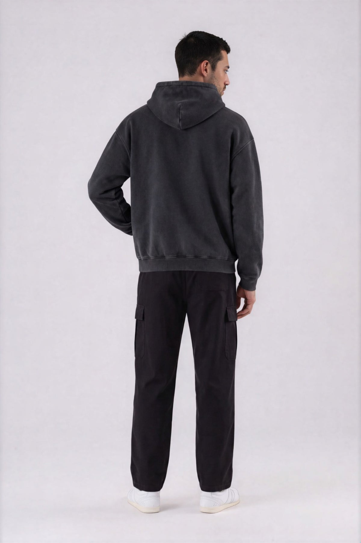 Heavyweight Oversized Hoodie - Black - back - m