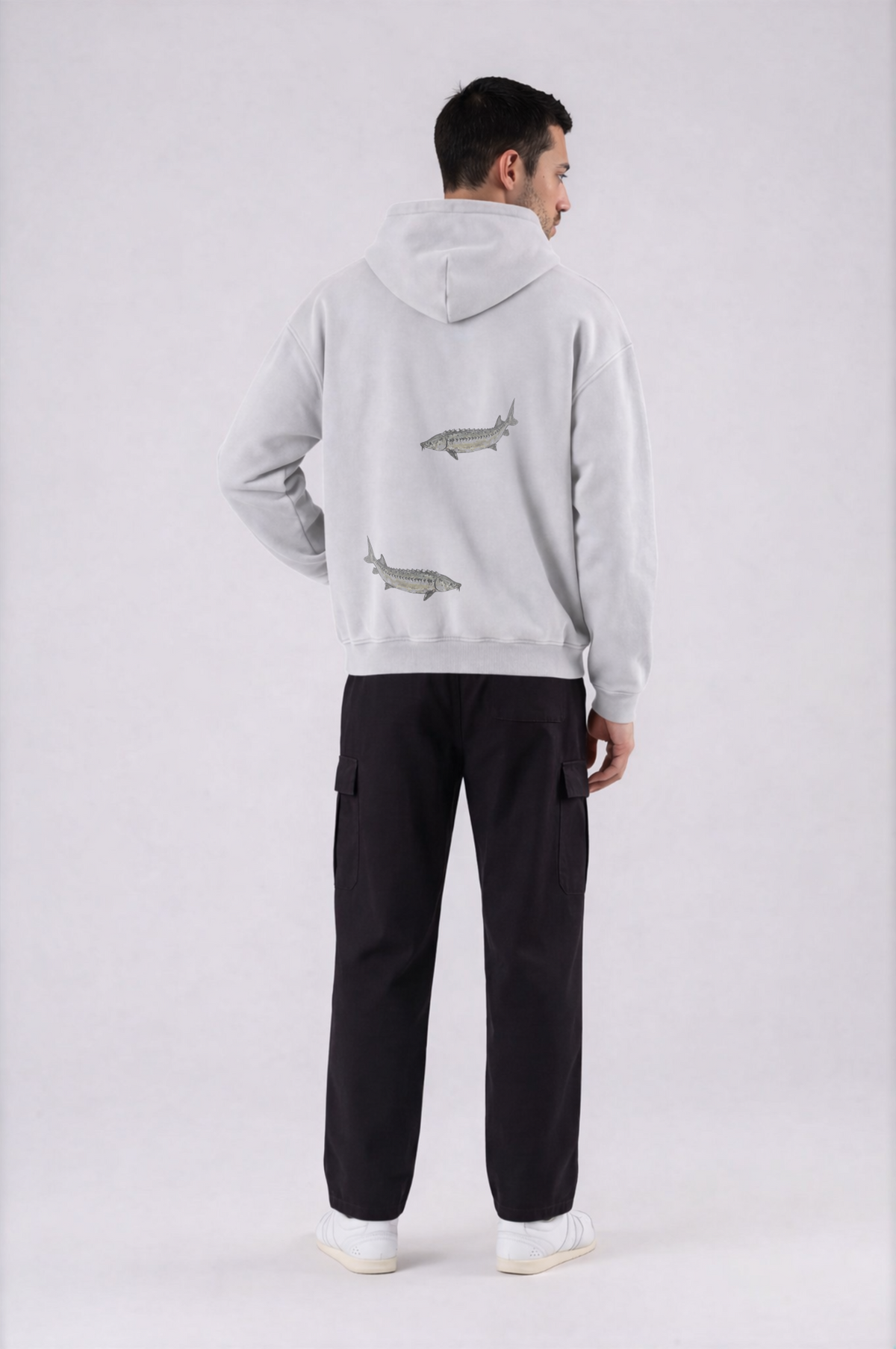 Sturgeon Oversized Hoodie - Light Gray - side - m