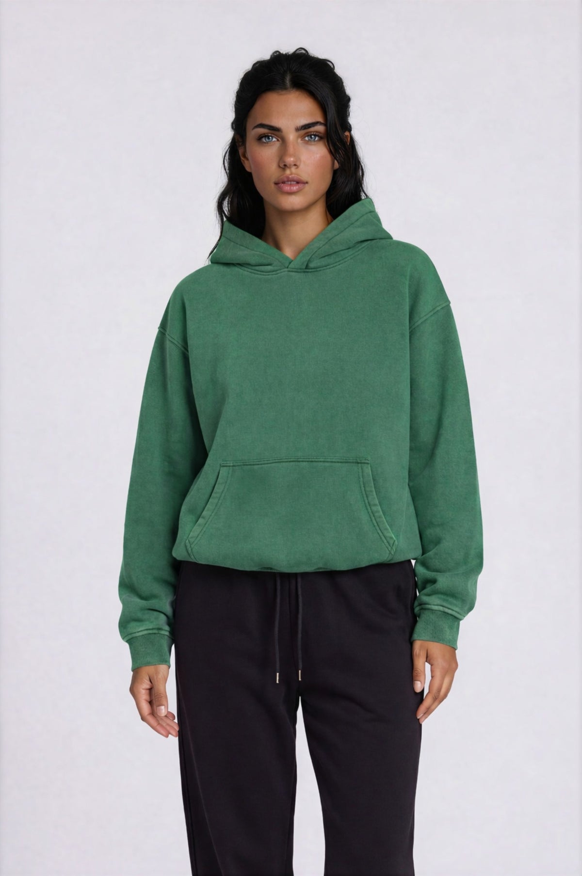 Alpine Oversized Hoodie - Dark Green - front