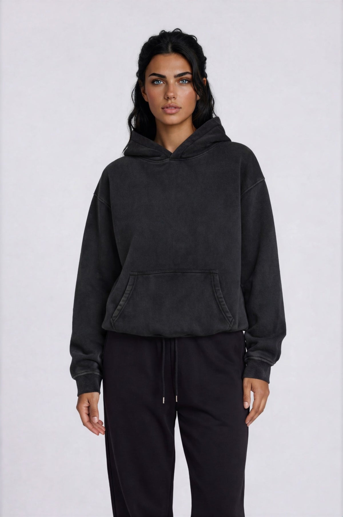 Alpine Oversized Hoodie - Black - front