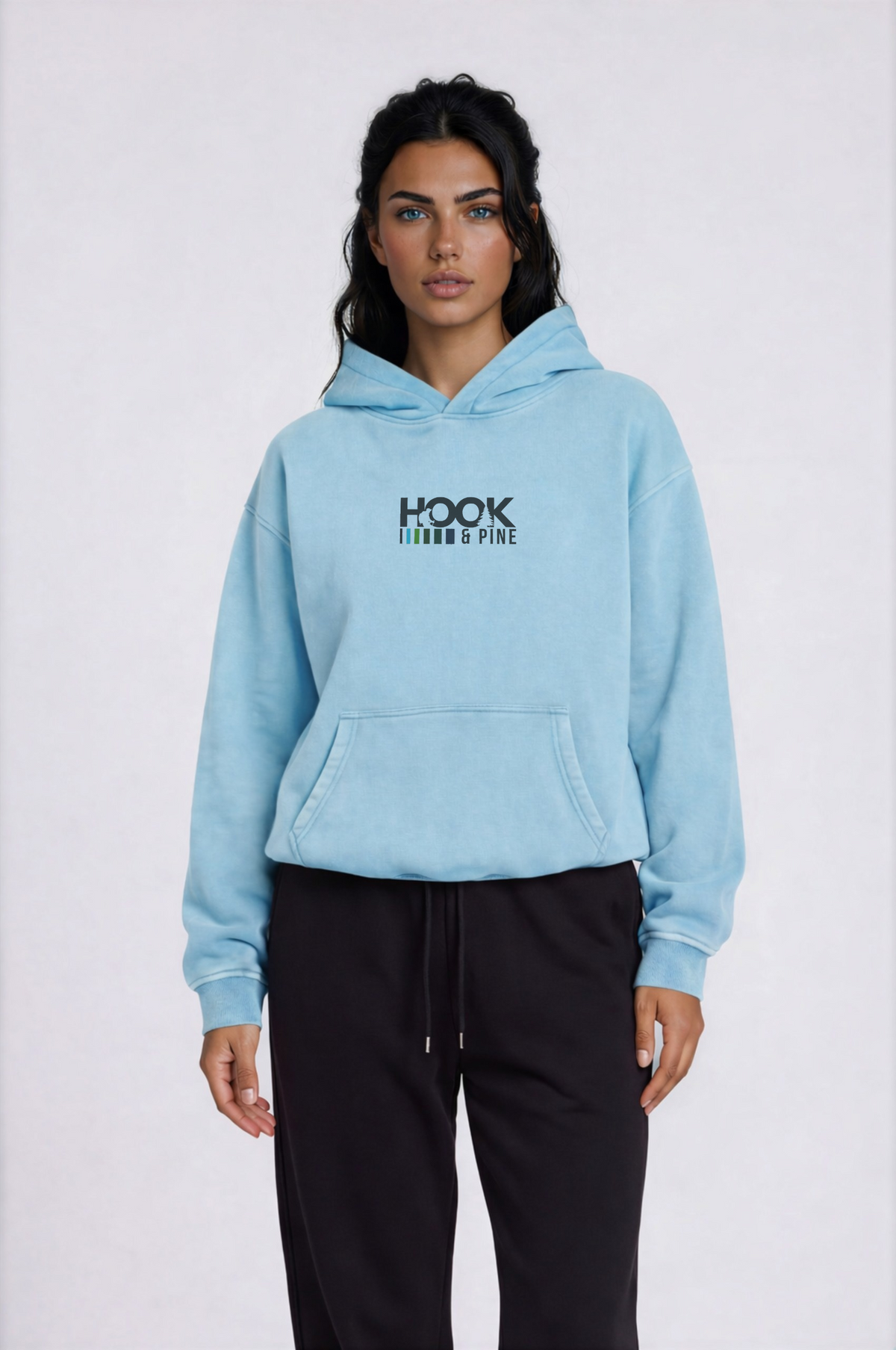 Sturgeon Oversized Hoodie - Lake blue - front - w