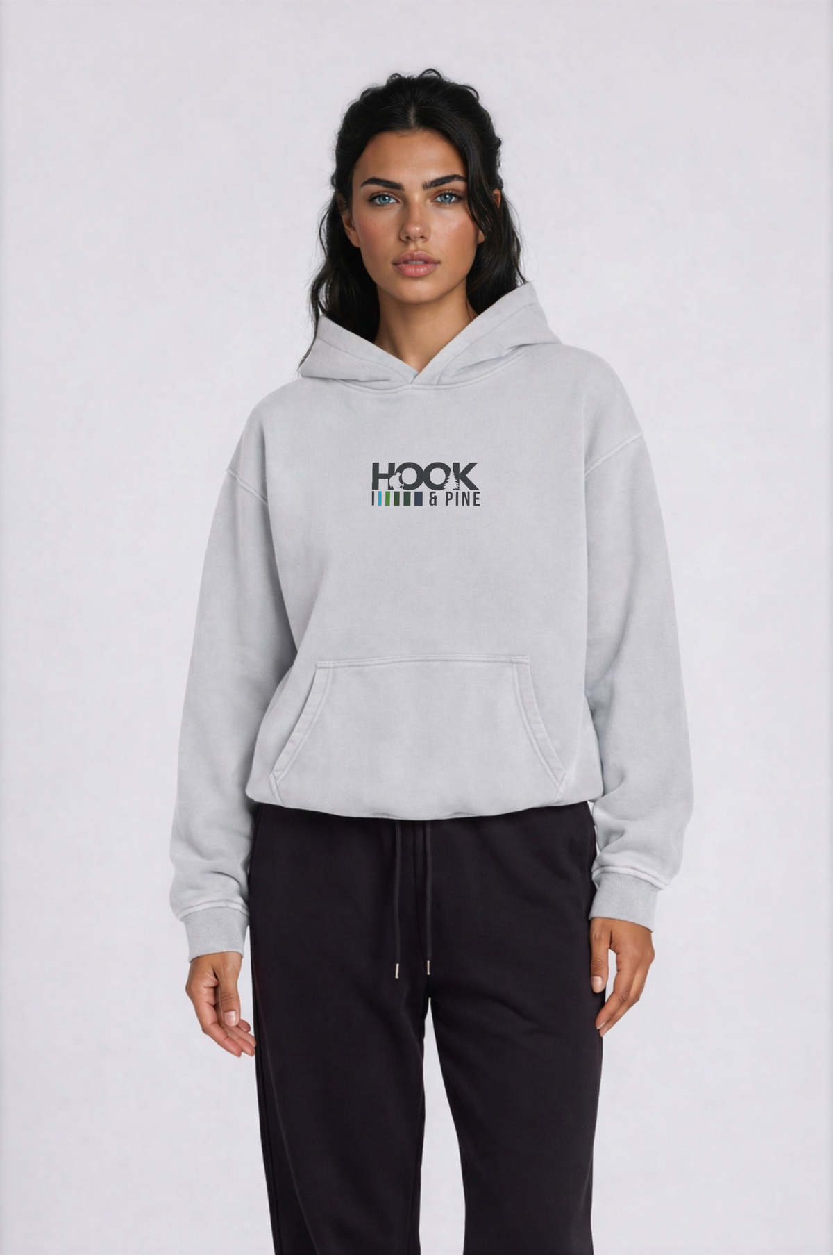 Sturgeon Oversized Hoodie - Light Gray - front - w