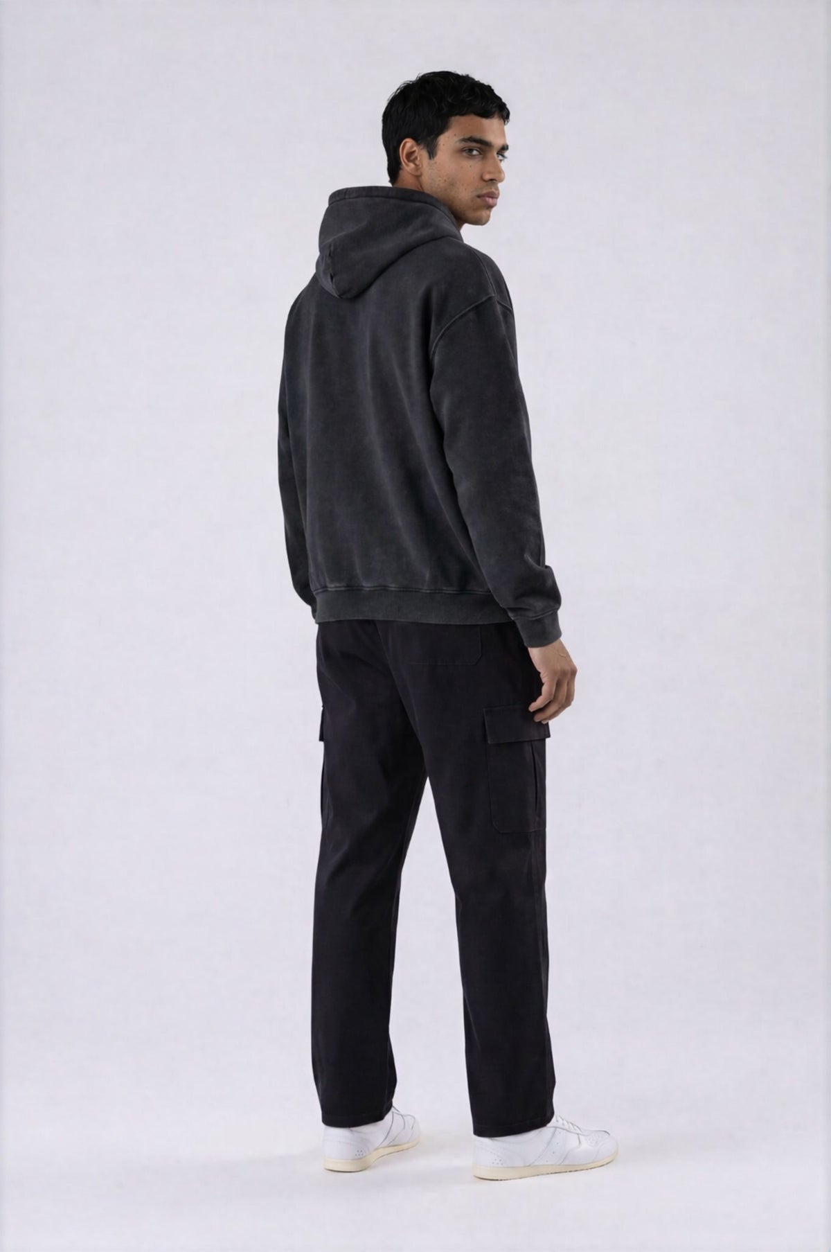 Heavyweight Oversized Hoodie - Black - side - m