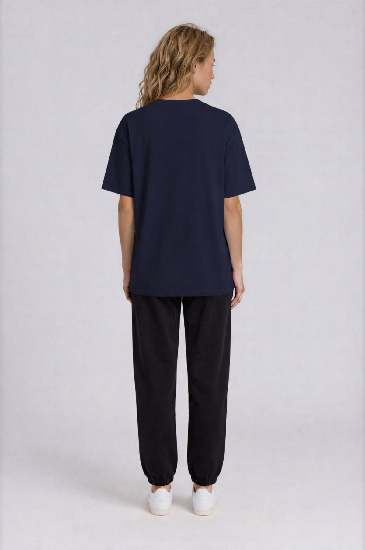 Essential Boxy Tee - Navy Blue - back - w