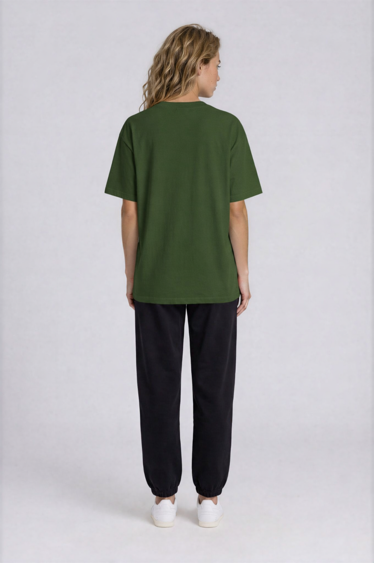 Essential Boxy Tee - Dark Green - back - w