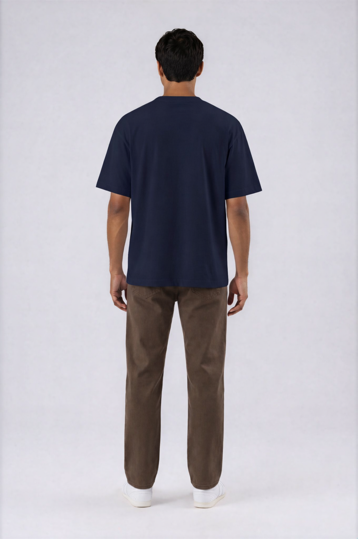 Essential Boxy Tee - Navy Blue - back - m