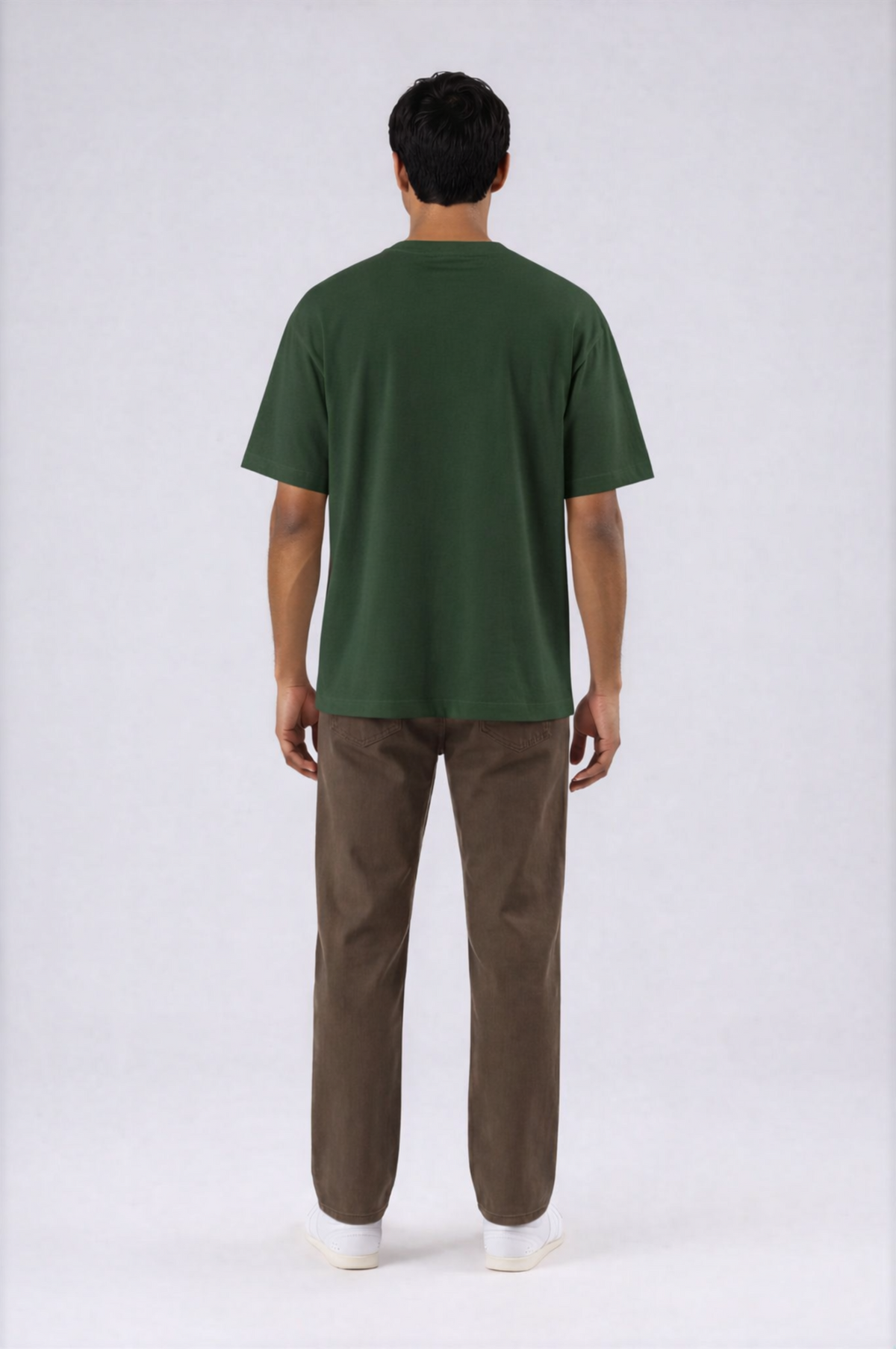 Essential Boxy Tee - Dark Green - back - m
