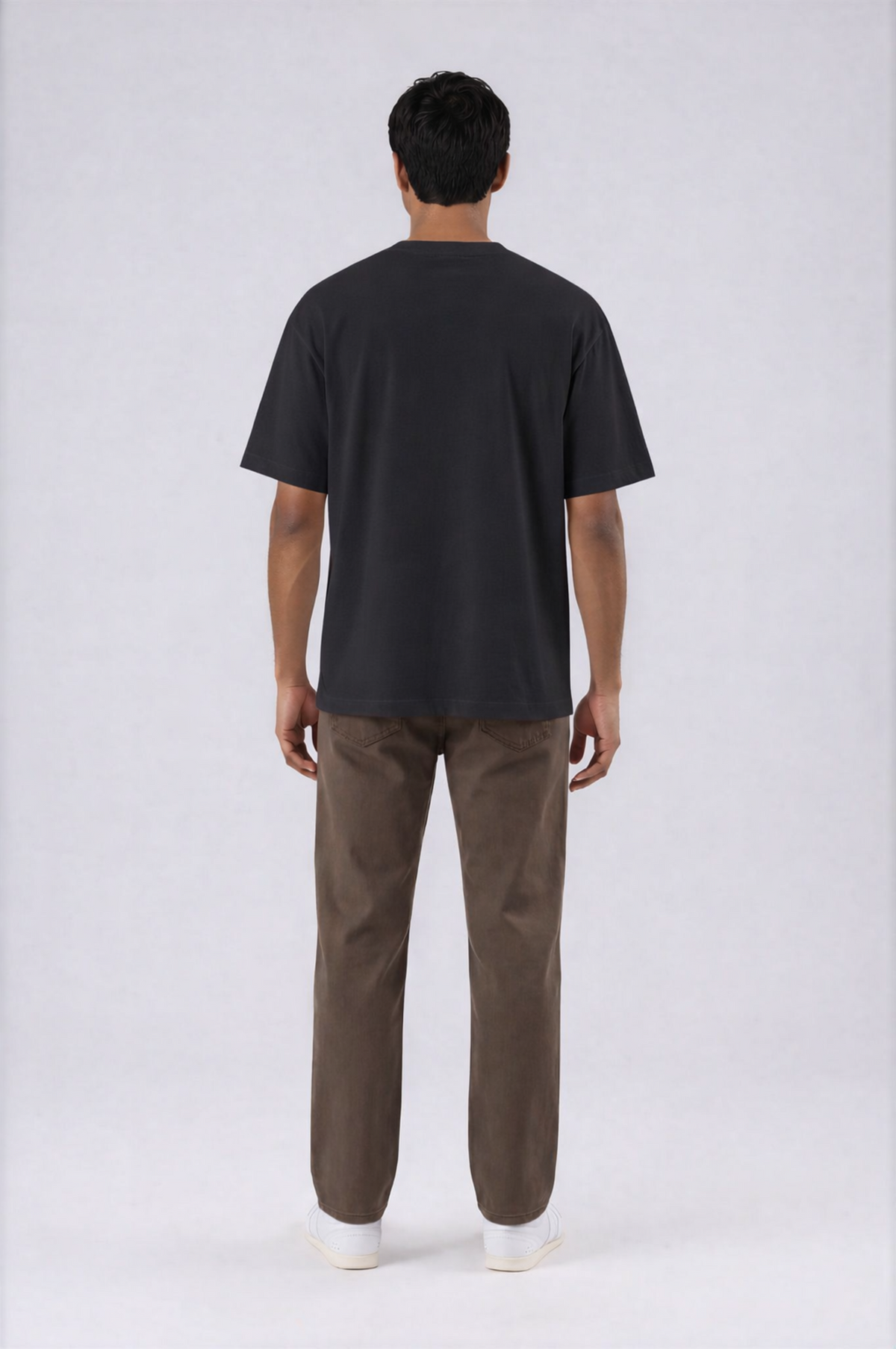 Essential Boxy Tee - Dark Gray - back - m