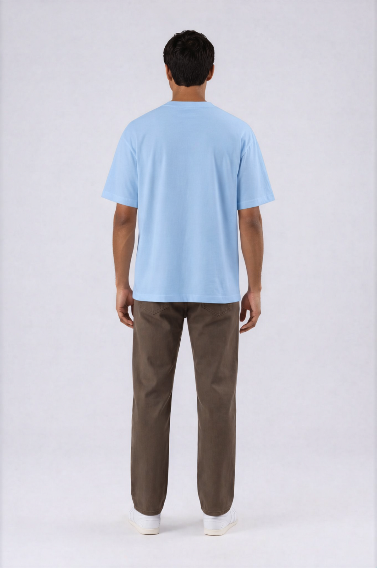 Essential Boxy Tee - Sky Blue - back - m