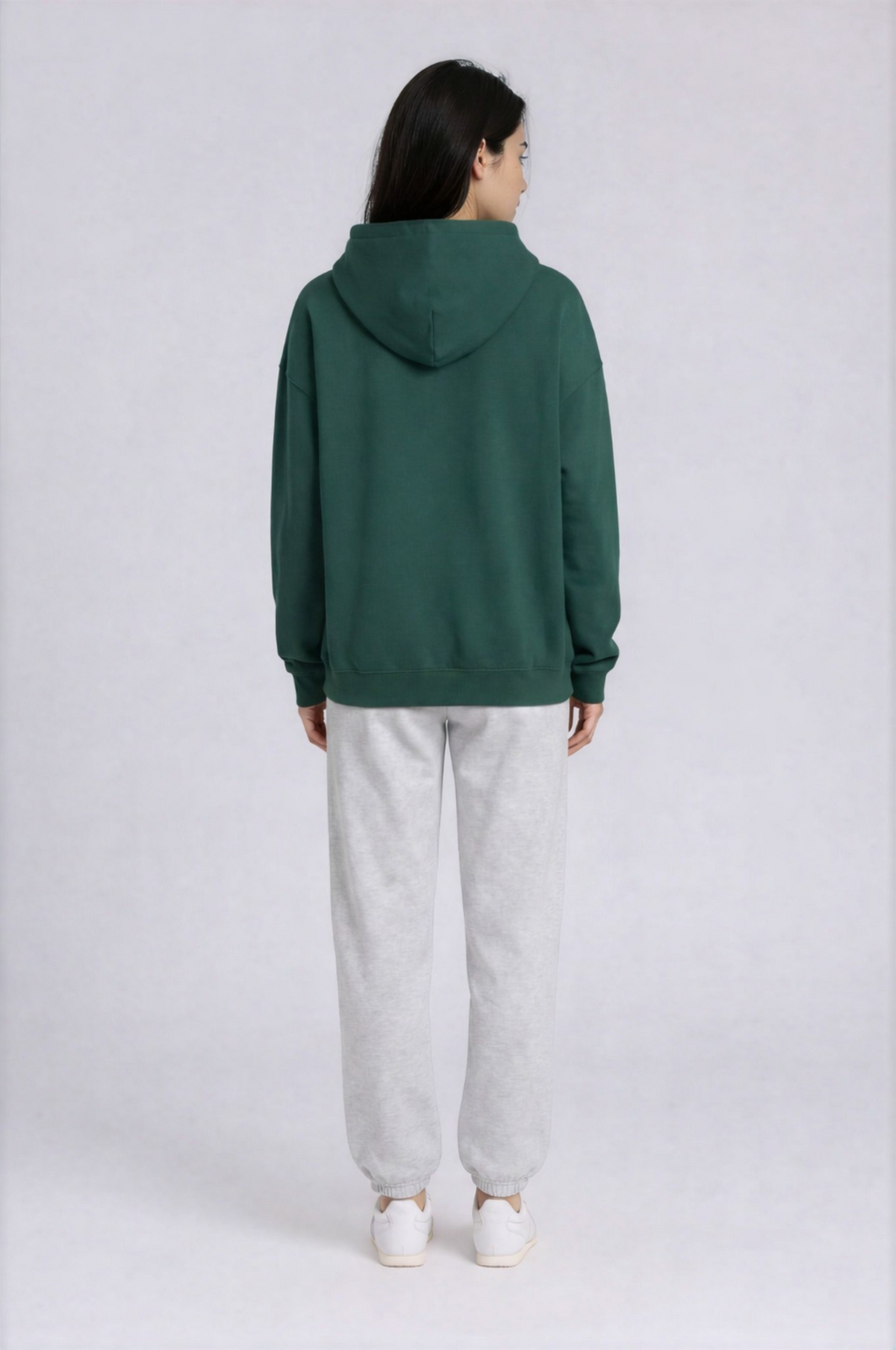 Spooky Logo Oversized Boxy Hoodie - Dark Green - back - w