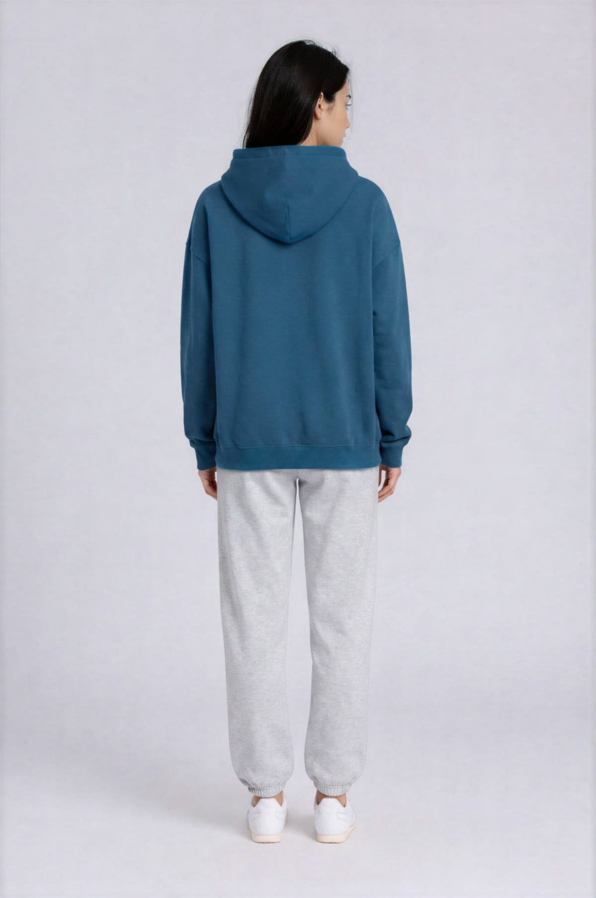 Spooky Logo Oversized Boxy Hoodie - Haze Blue - back - w
