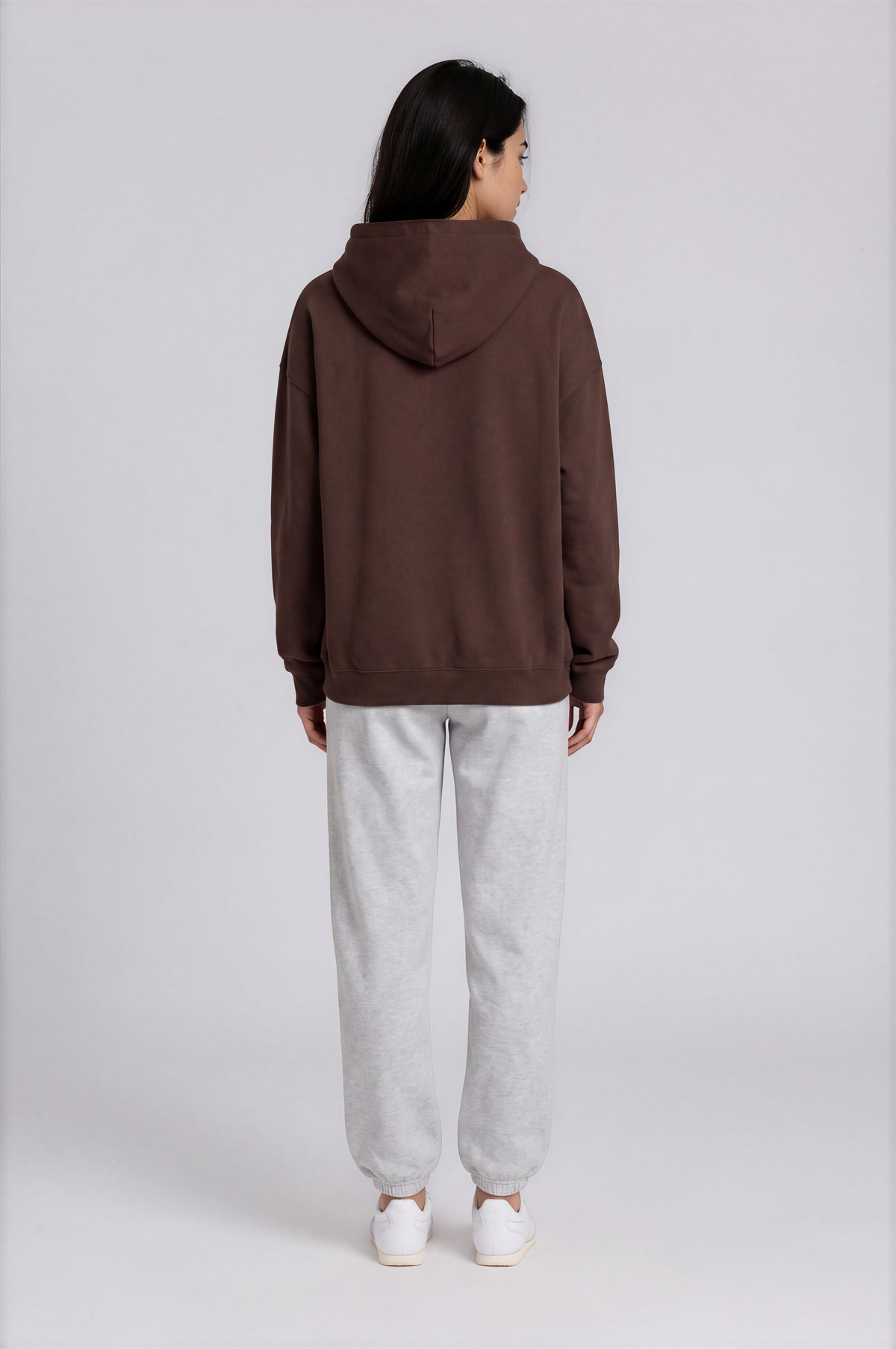 Spooky Logo Oversized Boxy Hoodie - Coffee - back - w